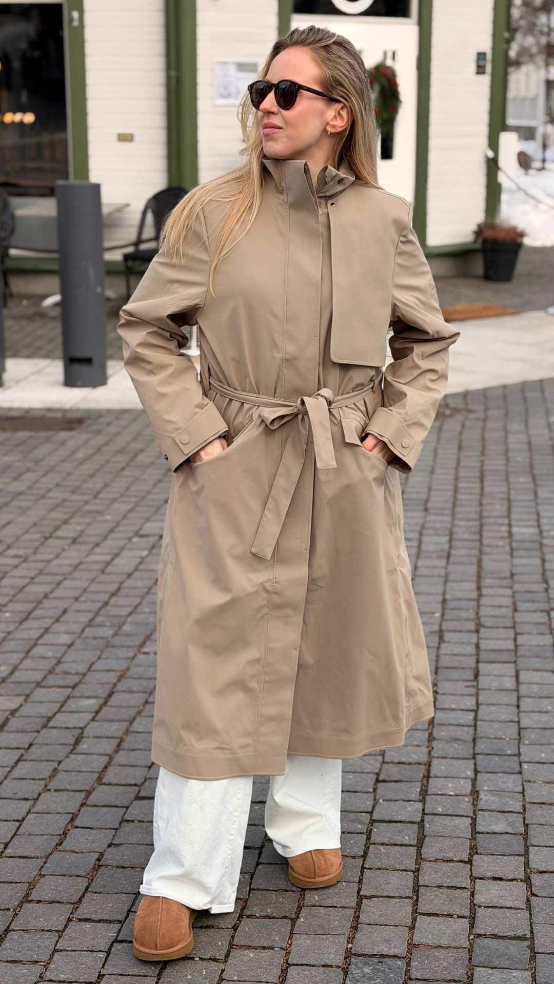 SUVA HARDSHELL TRENCH COAT BEIGE