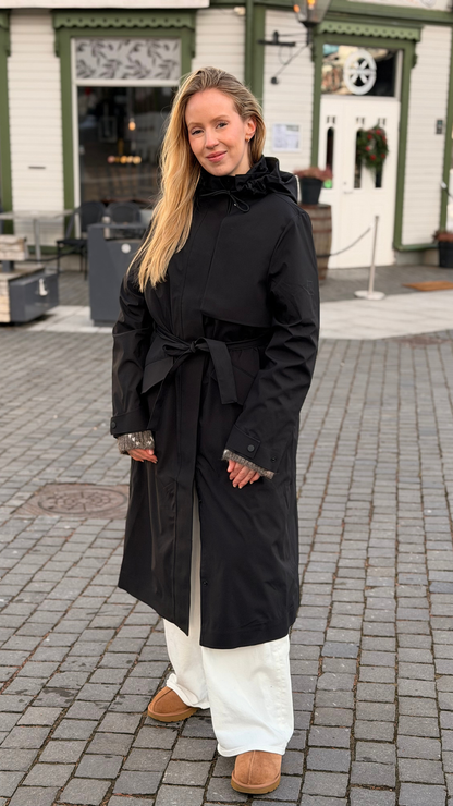 SUVA HARDSHELL TRENCH COAT BLACK