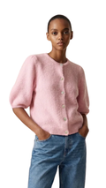 SUSAN SHORT SLEEVE CARDIGAN LIGHT SOFT BERRY