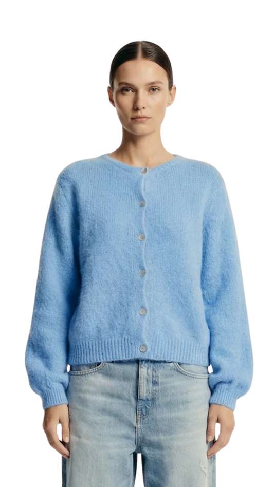 SUSAN ALPACA CARDIGAN SKY BLUE