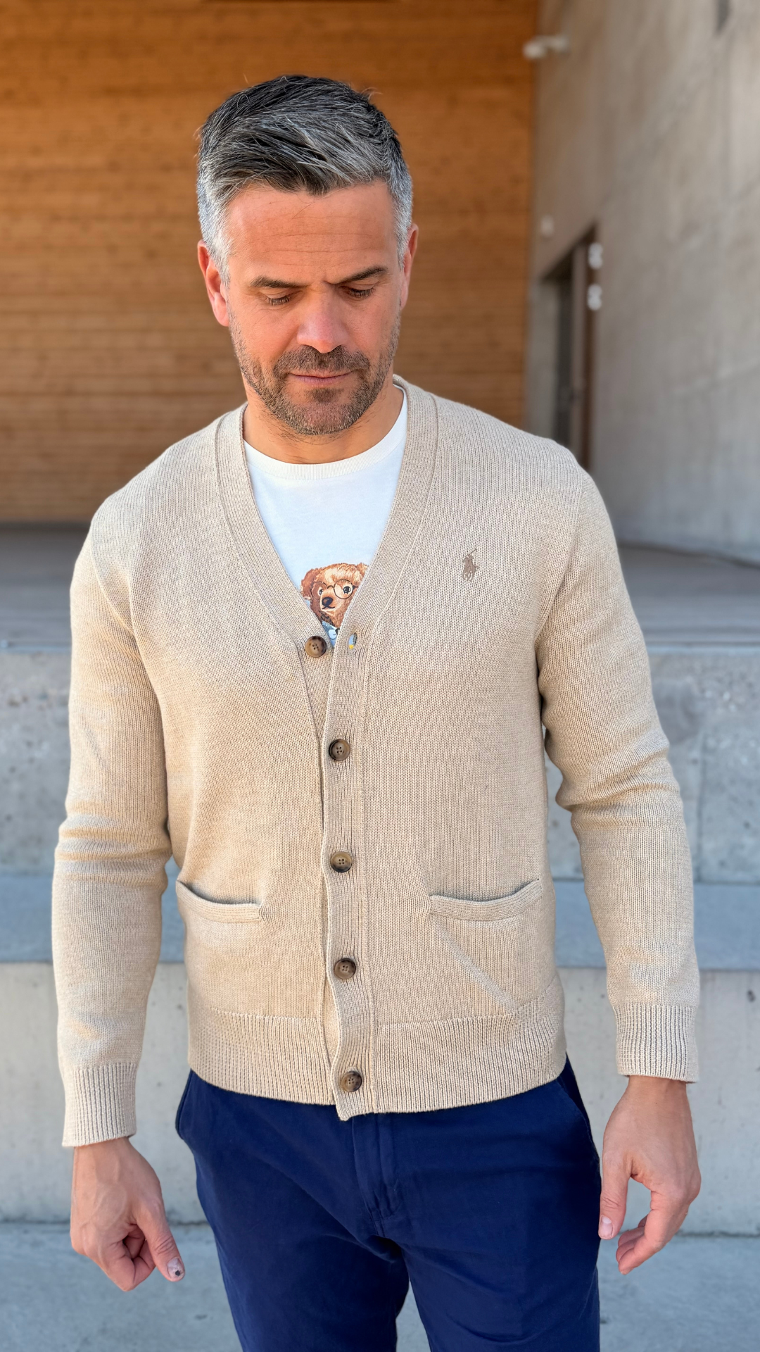 LONG SLEEVE CARDIGAN DUNE MELANGE