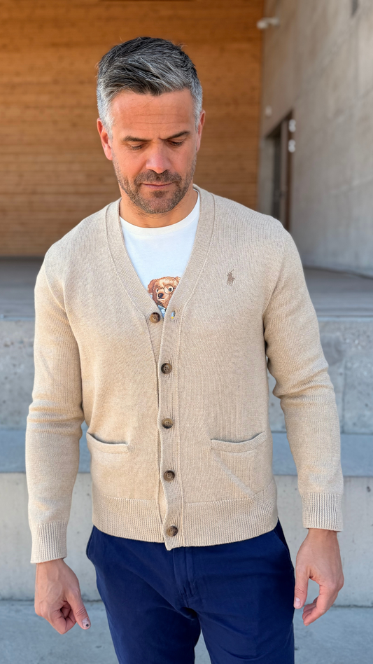 LONG SLEEVE CARDIGAN DUNE MELANGE