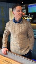 CABLE COTTON SWEATER BUFF CAMEL