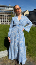 SALLY LONG DRESS BLUE WHITE