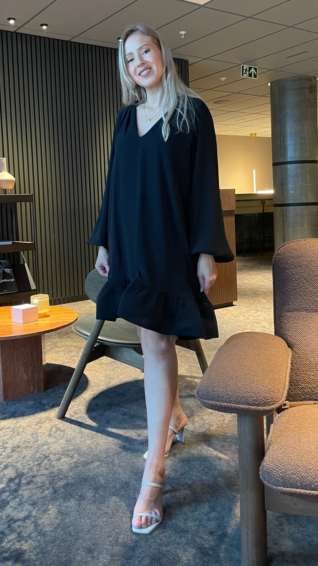 Alva frill detailed mini dress