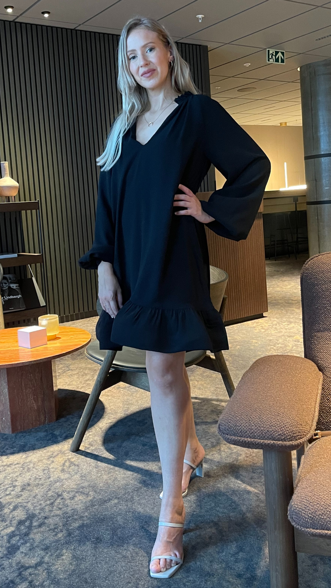 Alva frill detailed mini dress