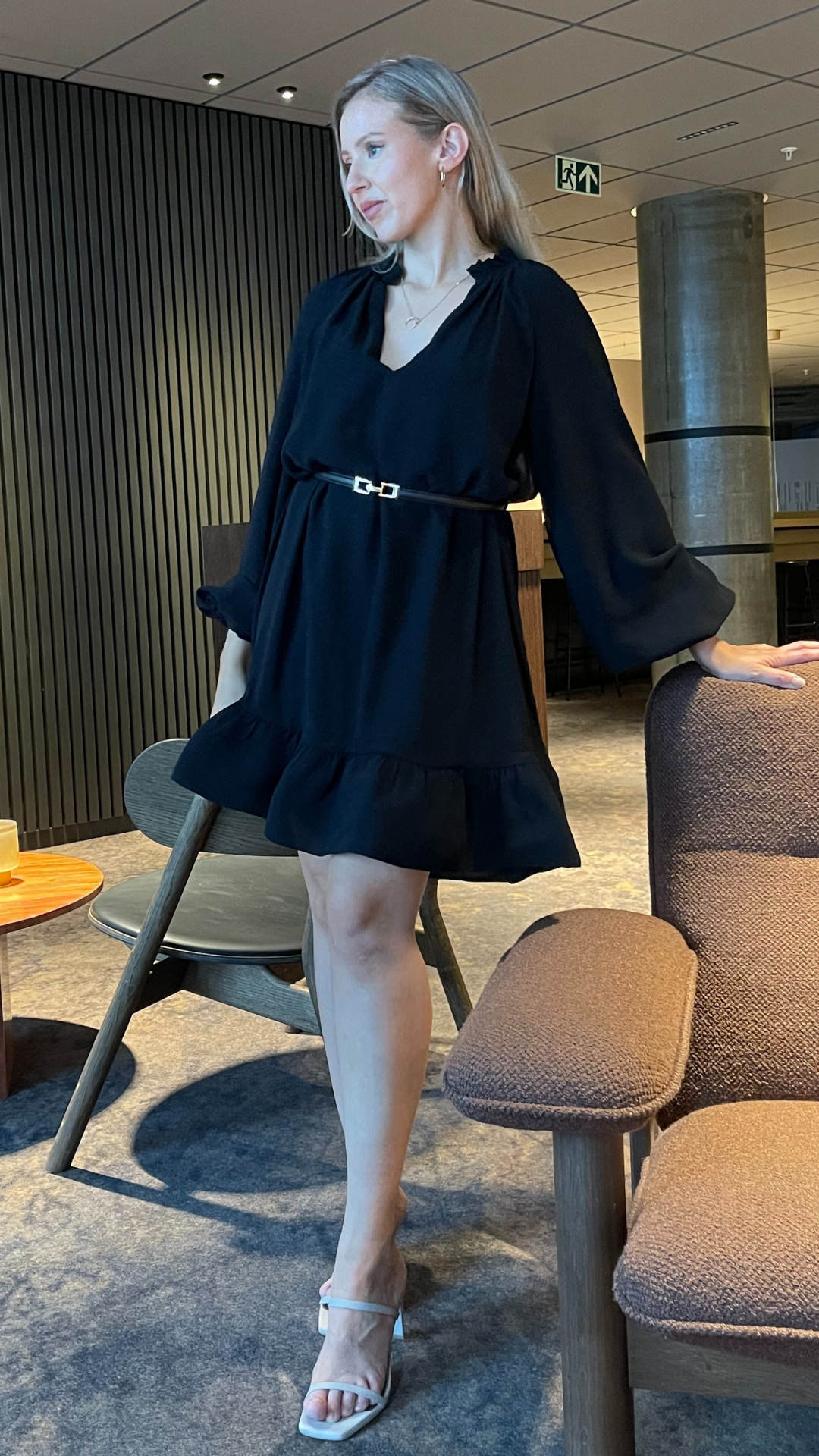 Alva frill detailed mini dress