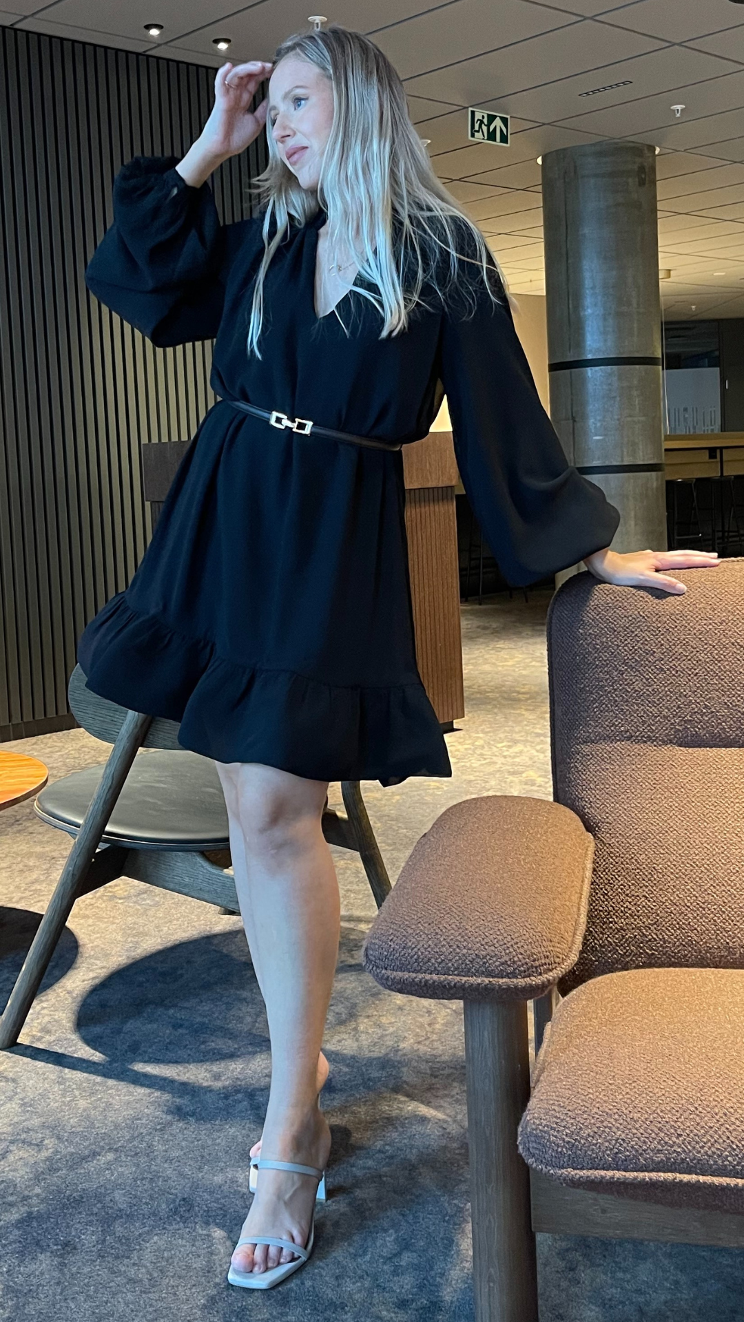 Alva frill detailed mini dress
