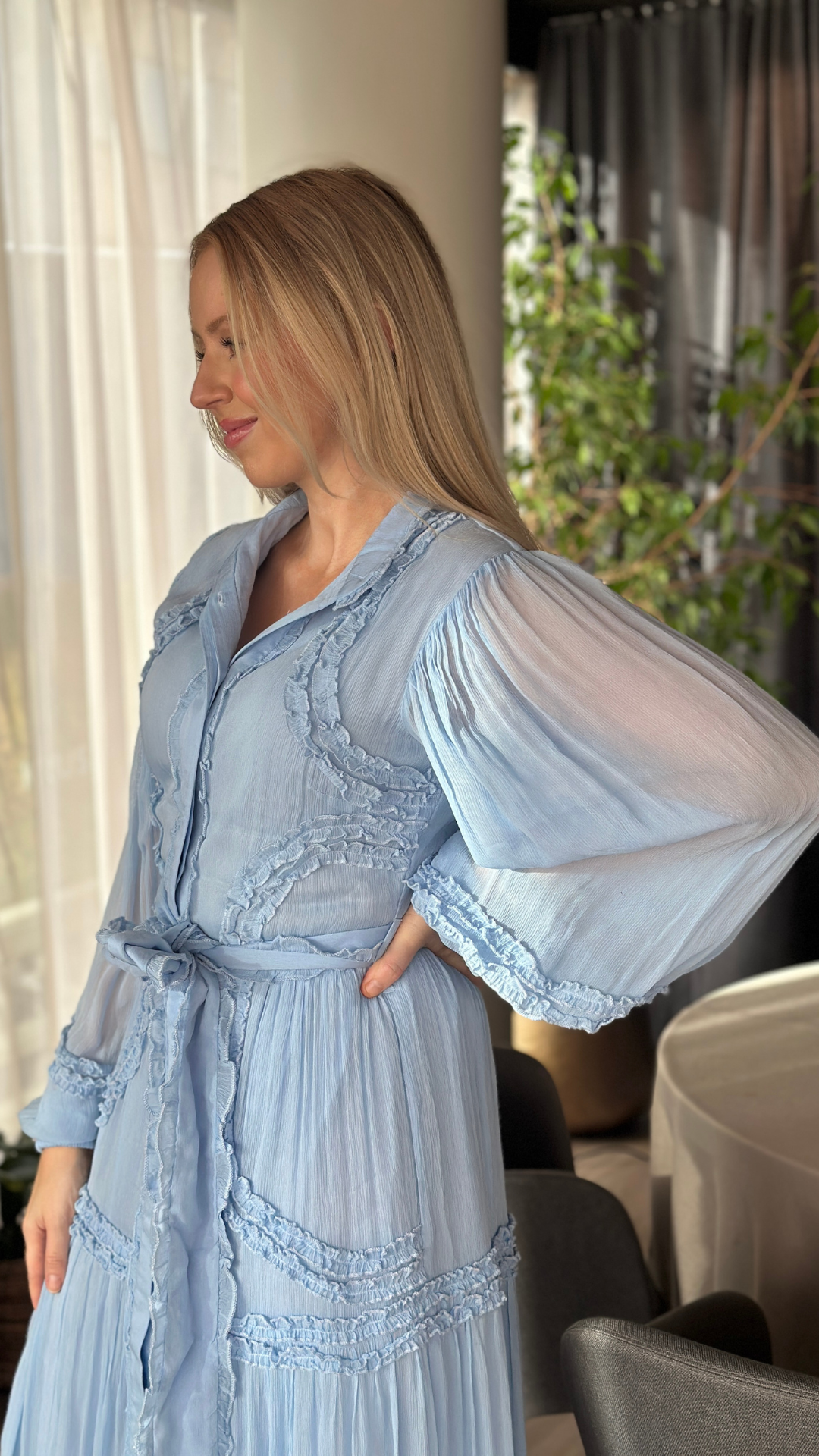 VIOLETTA MAXI DRESS LIGHT BLUE