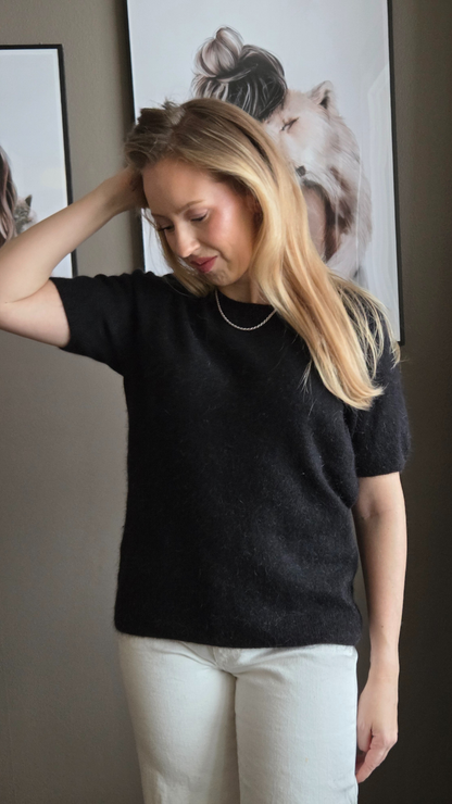 MONROE 24 KNITTED T-SHIRT  BLACK