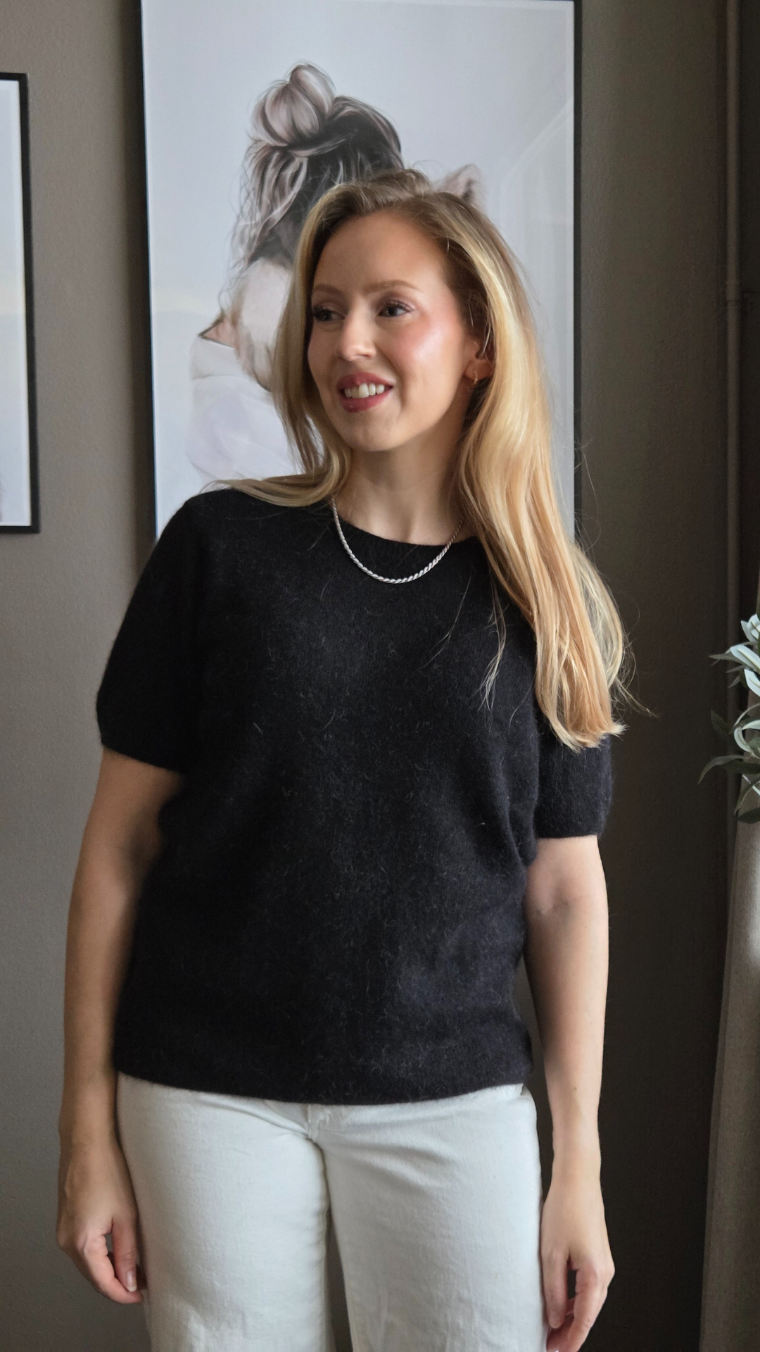 MONROE 24 KNITTED T-SHIRT  BLACK