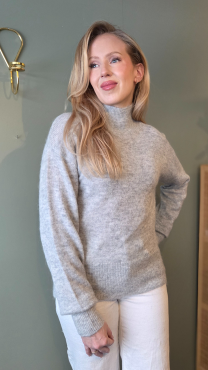 STELLA MOCK NECK GREY MELANGE