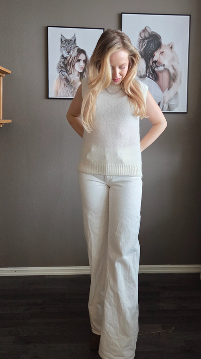CATHY KNIT VEST OFF WHITE