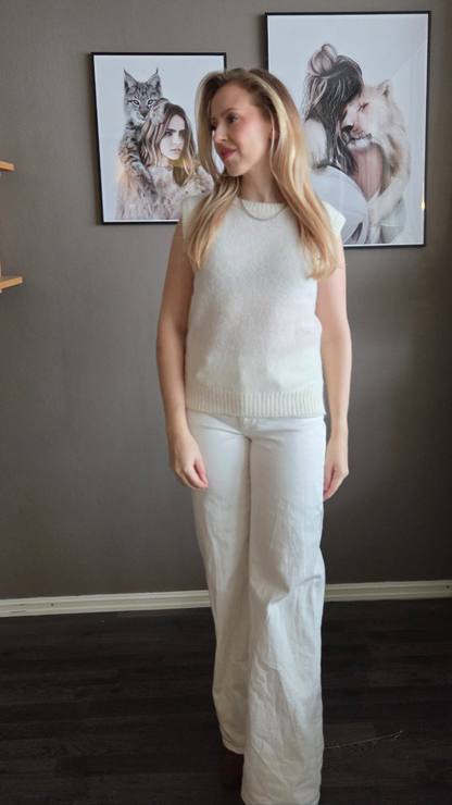 CATHY KNIT VEST OFF WHITE