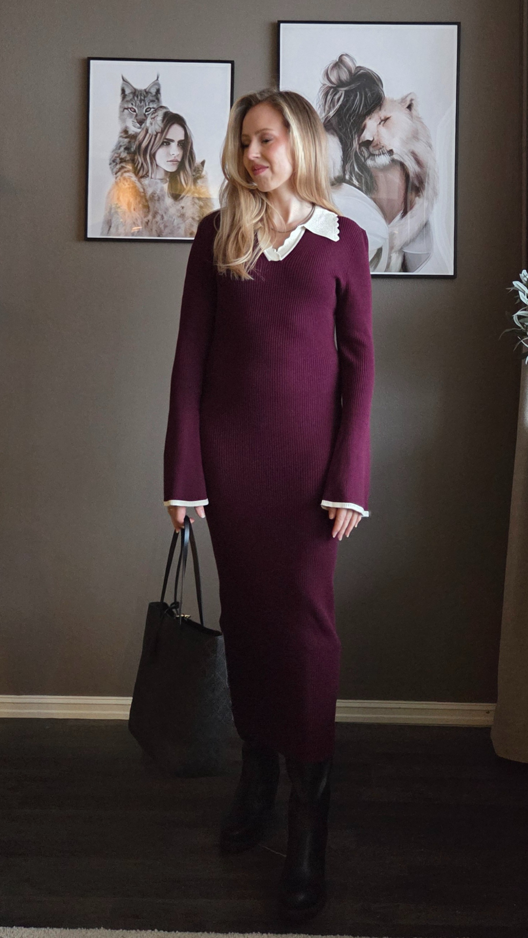 LIVVY KNIT DRESS WINE SUGAR