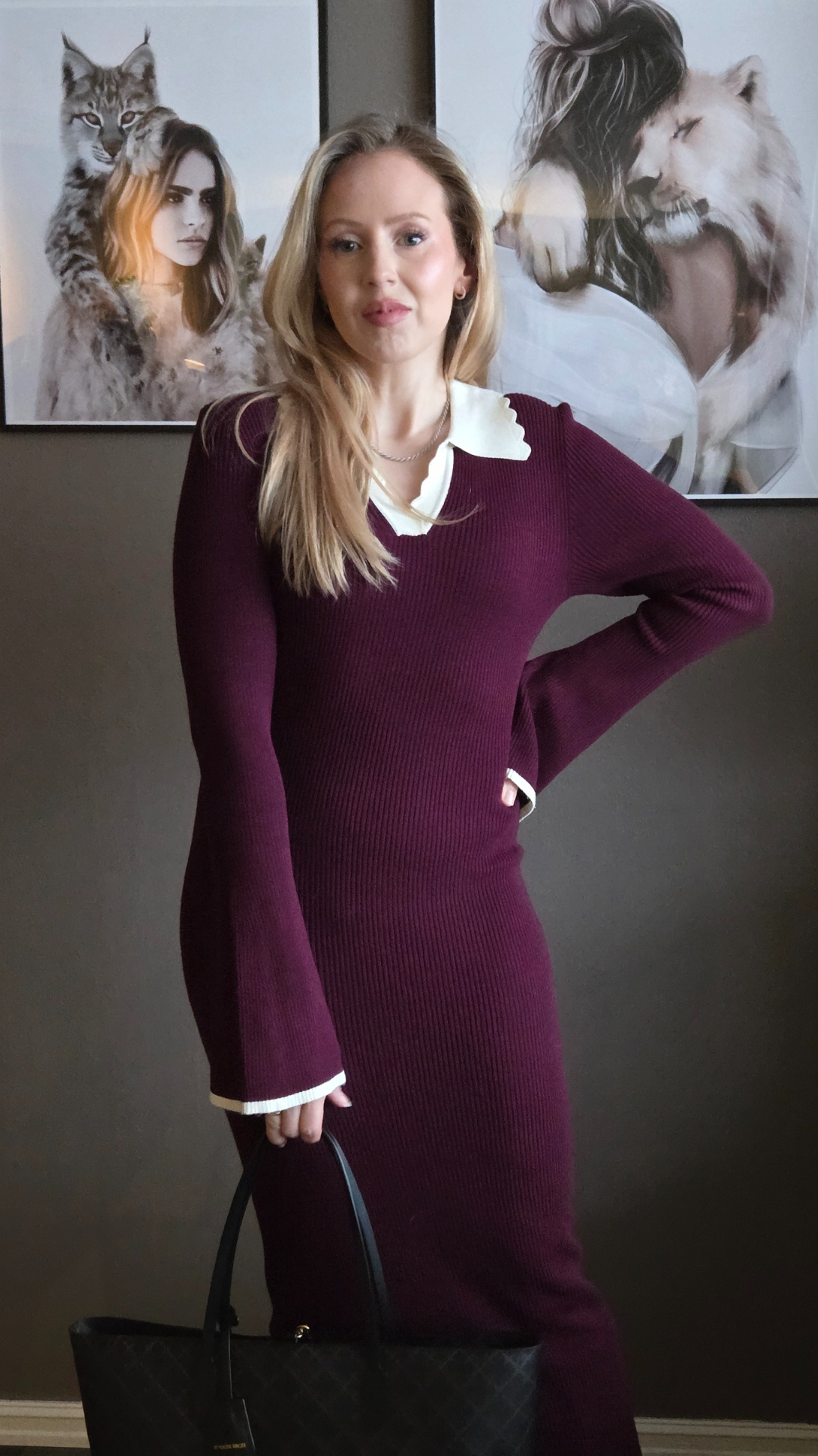 LIVVY KNIT DRESS WINE SUGAR