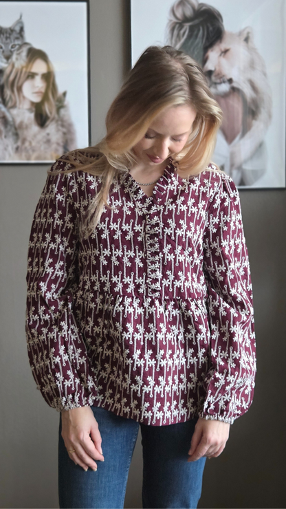 MATTI BLOUSE DUSTY MAHOGANY