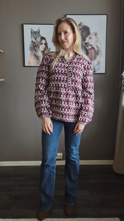 MATTI BLOUSE DUSTY MAHOGANY
