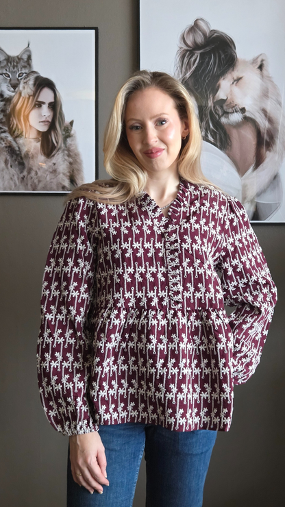 MATTI BLOUSE DUSTY MAHOGANY