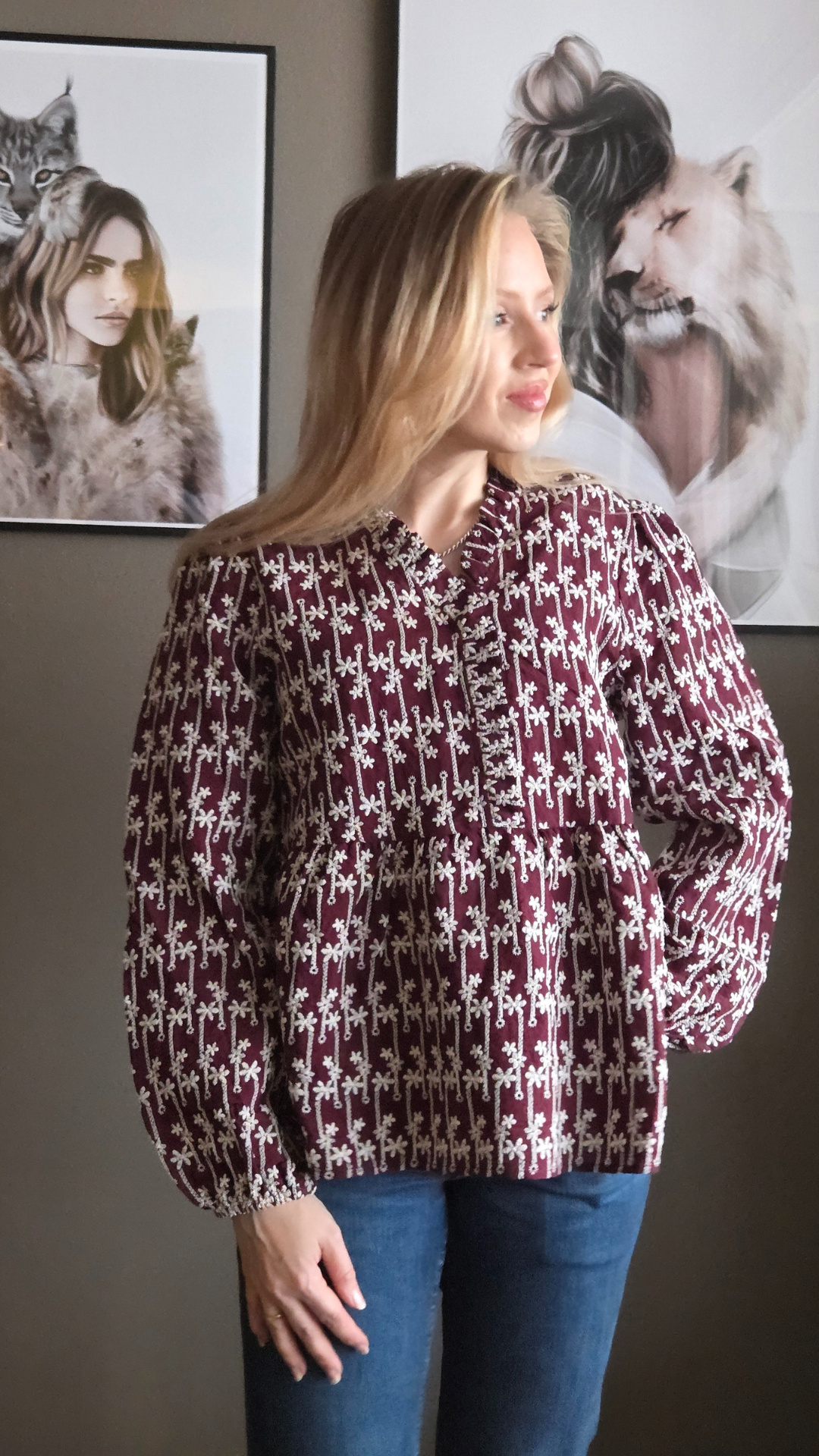 MATTI BLOUSE DUSTY MAHOGANY