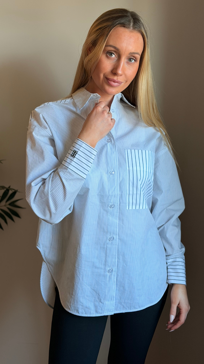 DERRIS COTTON SHIRT BLACK WHITE MIX