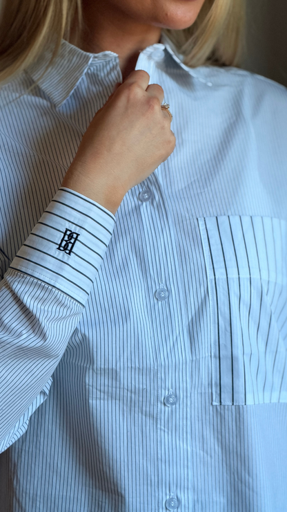 DERRIS COTTON SHIRT BLACK WHITE MIX