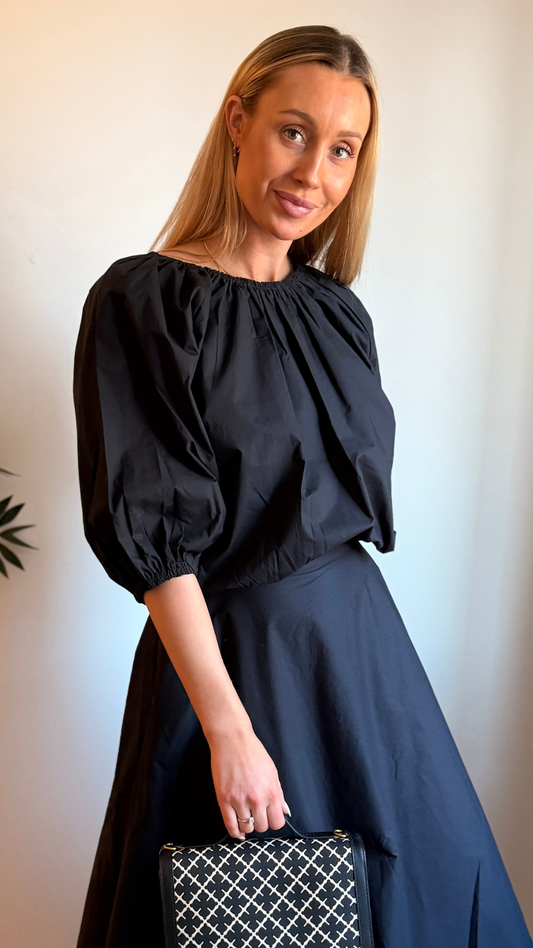 LELOW COTTON BLOUSE BLACK
