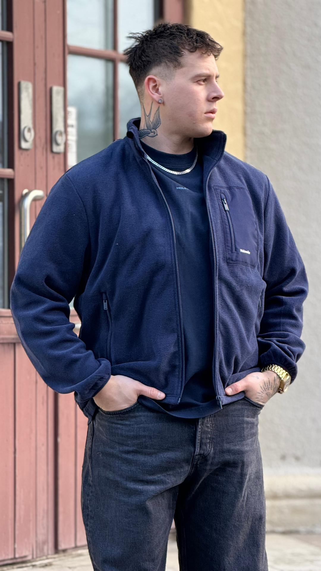 DOVRE FLEECE JACKET - BLÅ