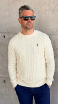 CABLE-KNIT COTTON JUMPER ANDOVER CREAM