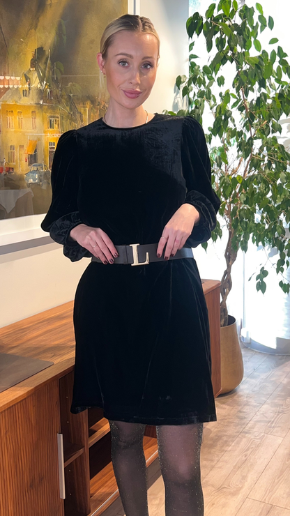 LUNA VELVET DRESS BLACK