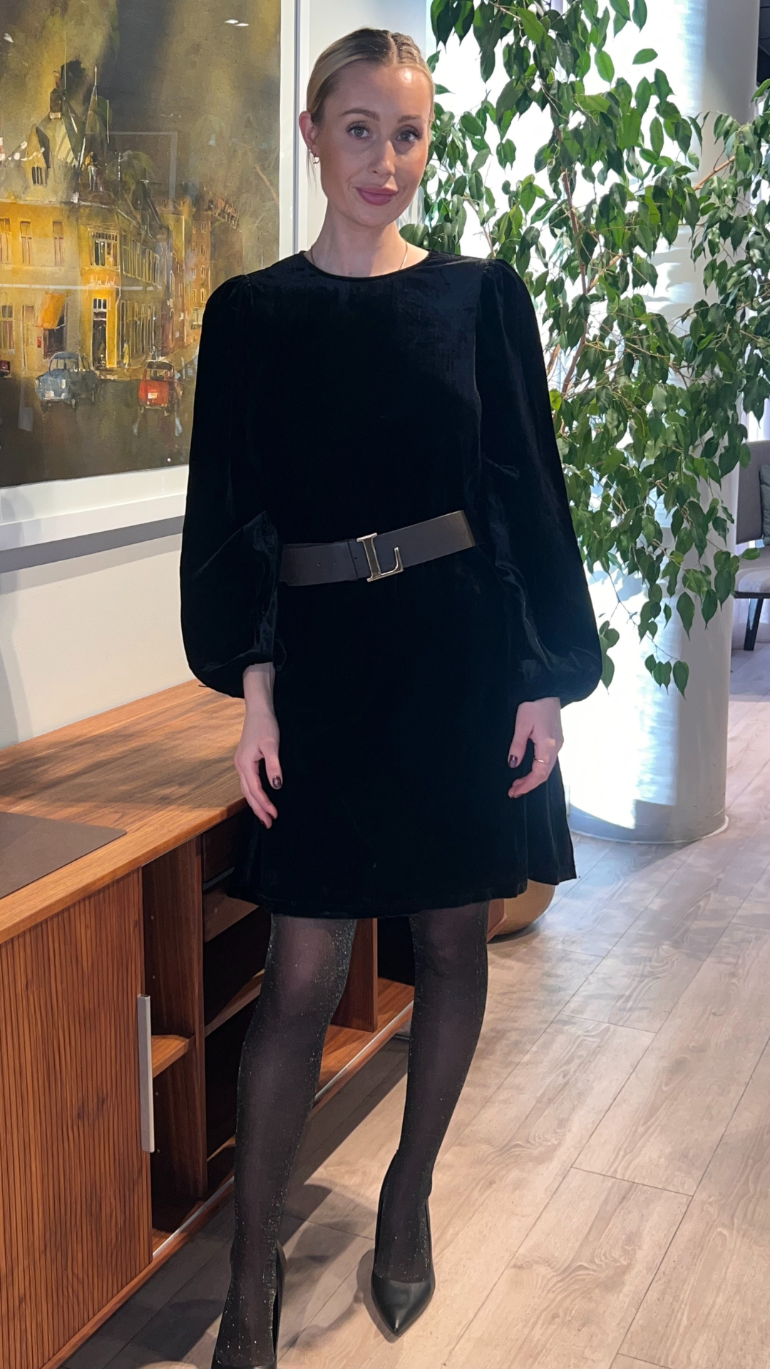 LUNA VELVET DRESS BLACK