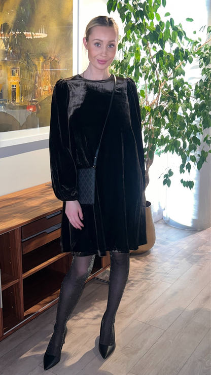 LUNA VELVET DRESS BROWN