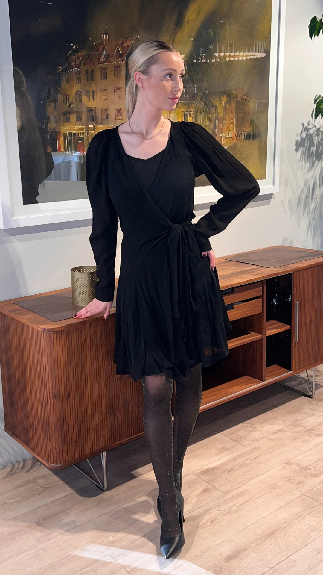 HARRIET VISCOSE DRESS BLACK