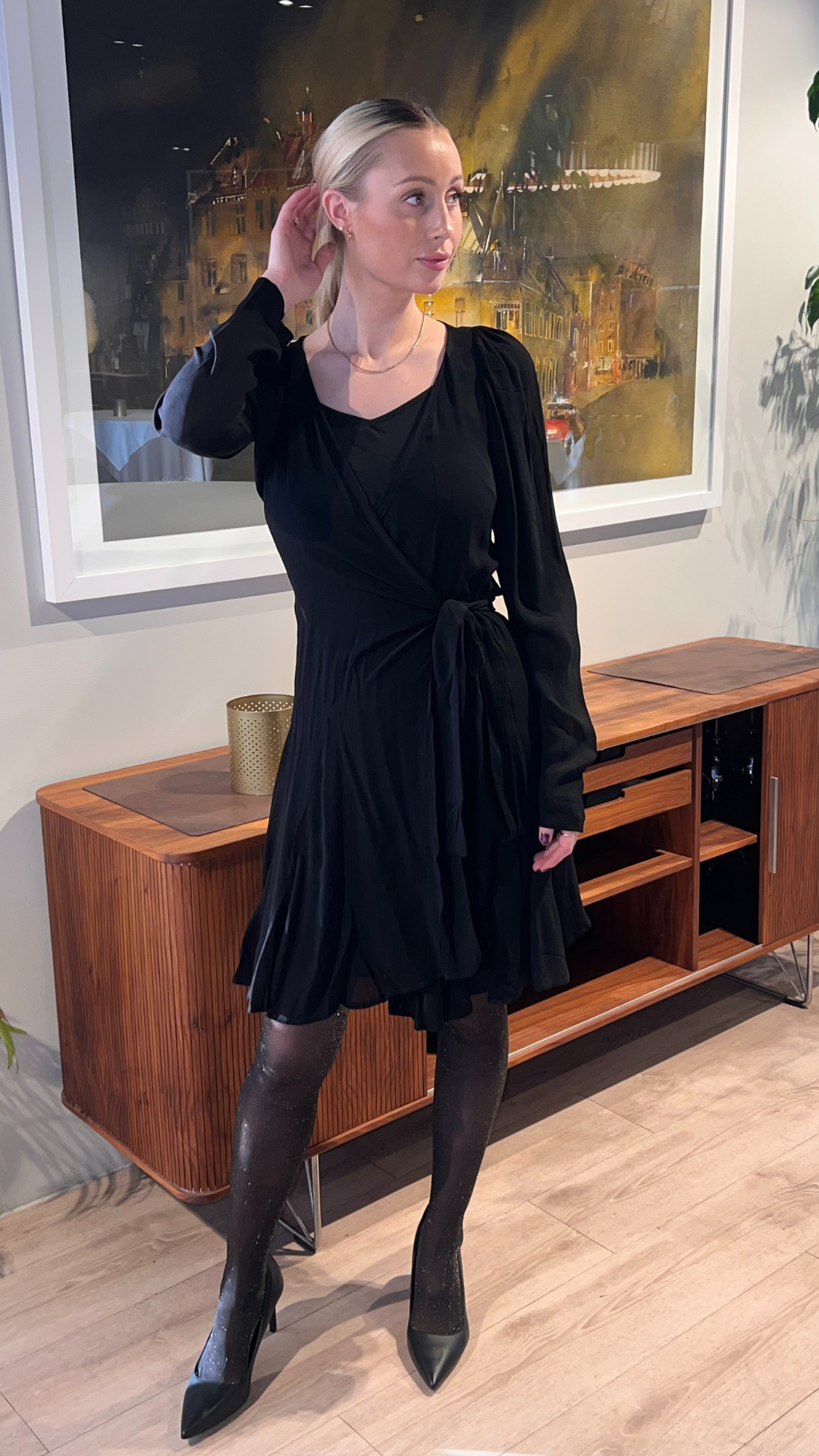 HARRIET VISCOSE DRESS BLACK