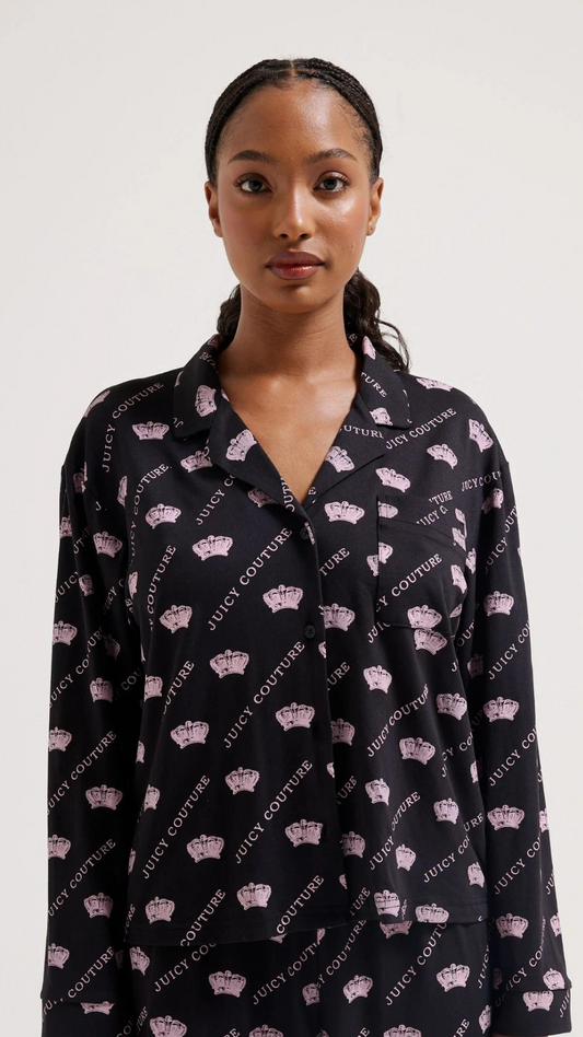 ESTELLE & NOLAN PYJAMA SET PINK & BLACK