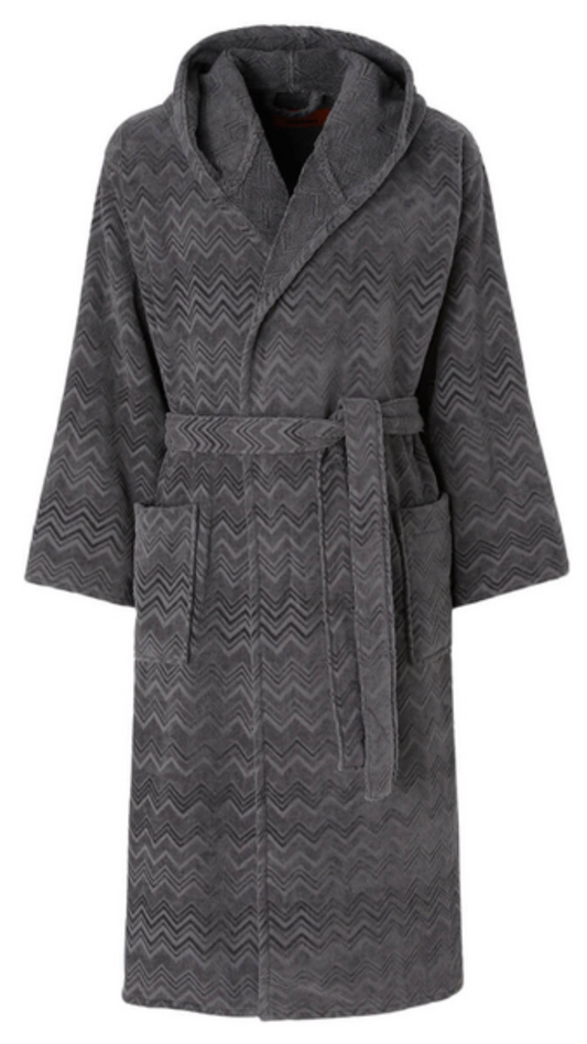 CHALK 86 HOODED BATHROBE  ANTHRACITE GREY