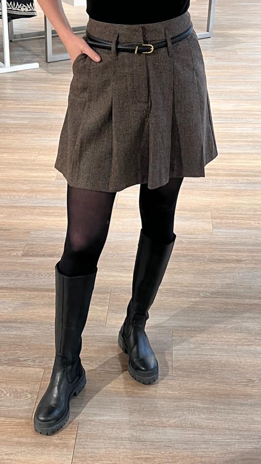 SCHOOL WOOL CHECK SKIRT