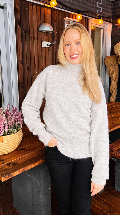 STELLA MOCK NECK GREY MELANGE