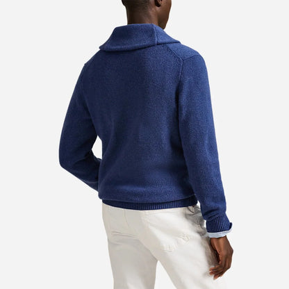WOOL-CASHMERE SHAWL-COLLAR CARDIGAN