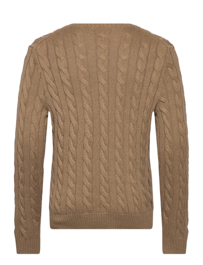 CABLE COTTON SWEATER BUFF CAMEL