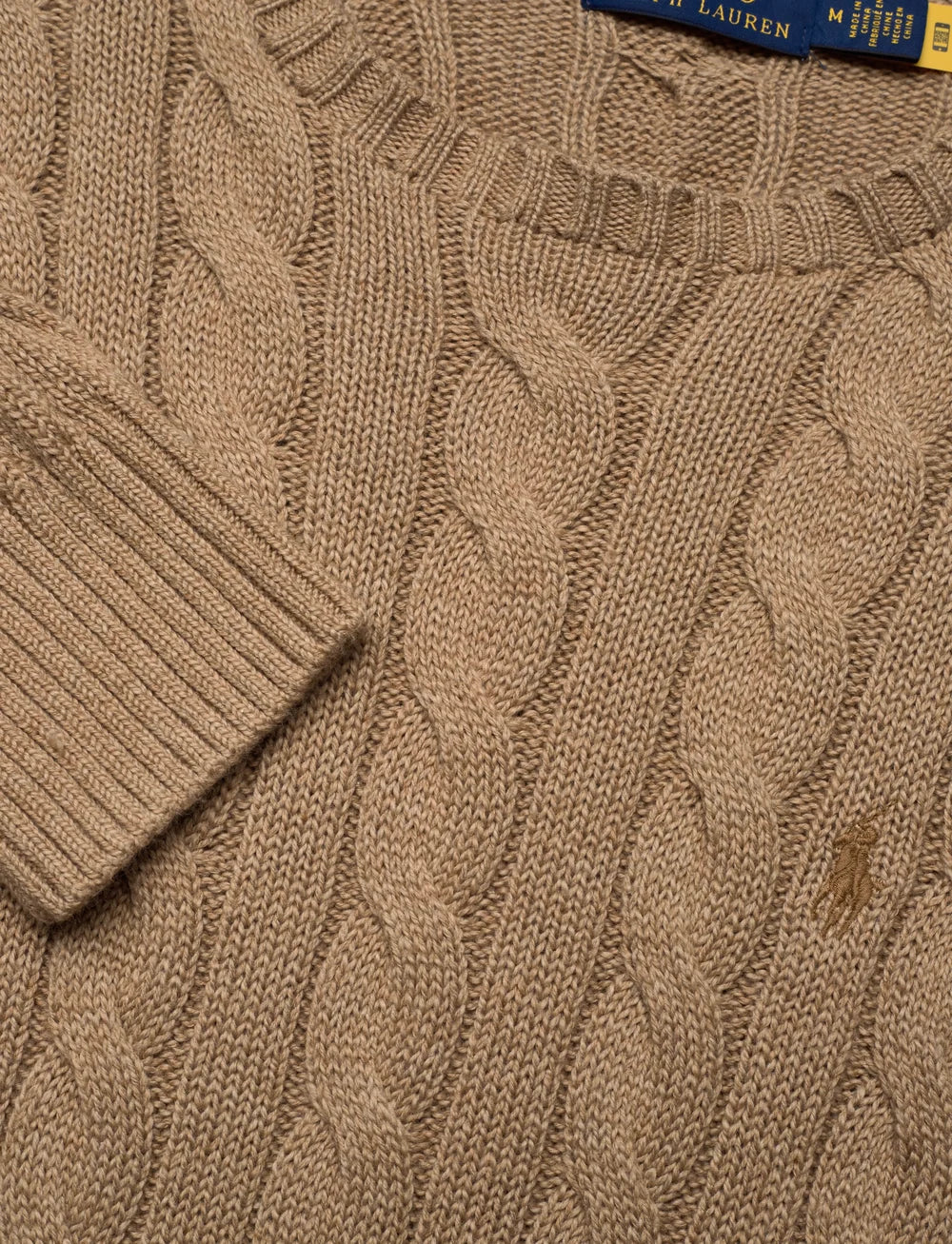 CABLE COTTON SWEATER BUFF CAMEL