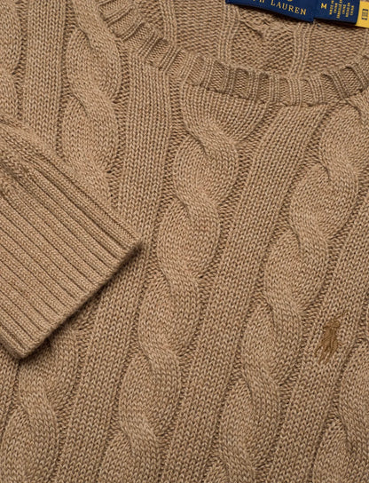 CABLE COTTON SWEATER BUFF CAMEL