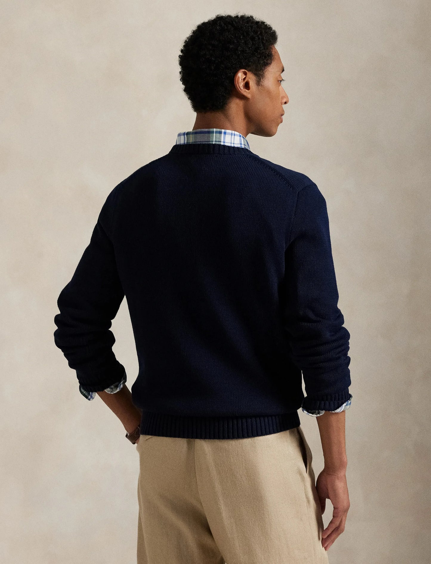 COTTON CREWNECK SWEATER HUNTER NAVY