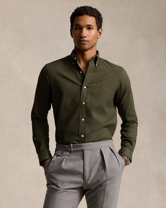 CUSTOM FIT PERFORMANCE TWILL SHIRT ESTATE OLIVE