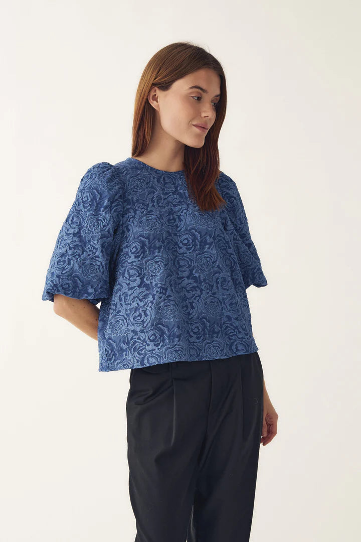 SHELLY BLOUSE DUSTY BLUE