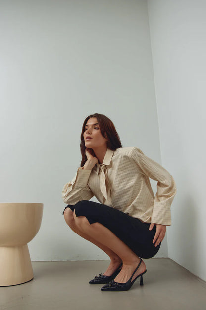 MYRA SHIRT DONNIE CREAM STRIPE