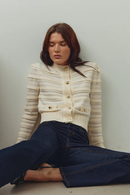 MADDISON KNIT CARDIGAN IVORY