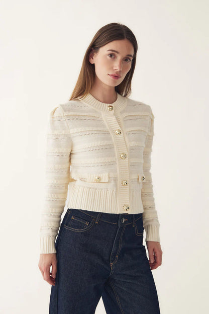 MADDISON KNIT CARDIGAN IVORY