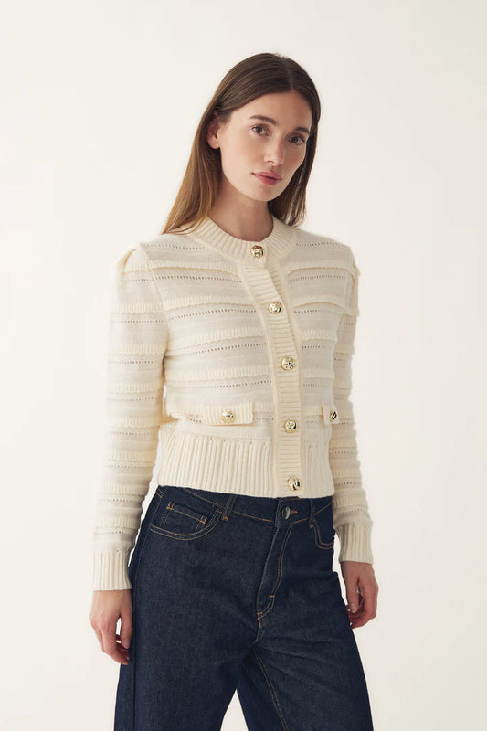 MADDISON KNIT CARDIGAN IVORY