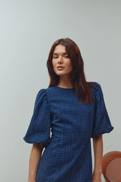 MICHAELA DRESS DARK BLUE WASH
